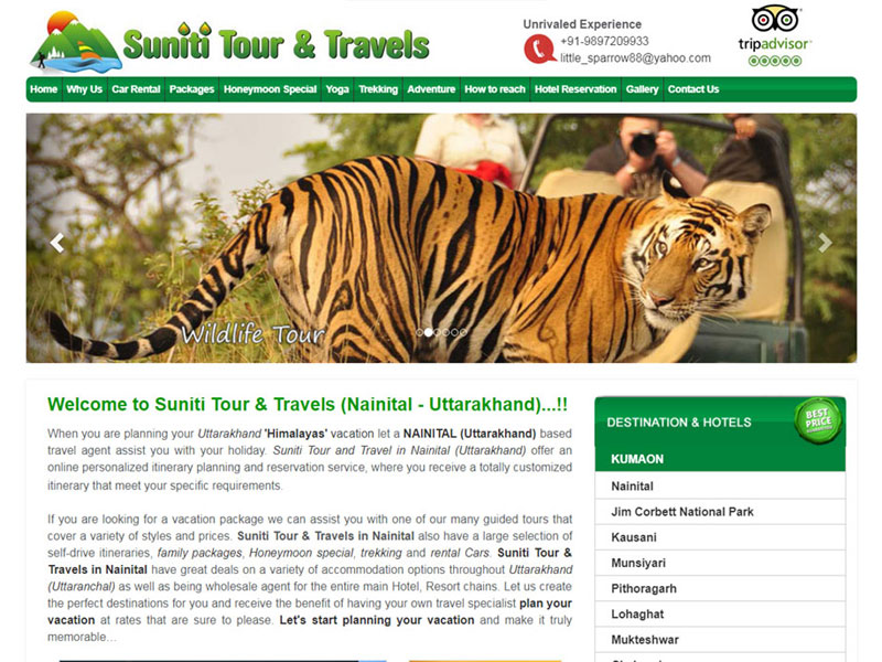 suniti tour travel website Design